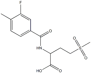 2-[(3-fluoro-4-methylphenyl)formamido]-4-methanesulfonylbutanoic acid Struktur