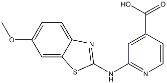 2-[(6-methoxy-1,3-benzothiazol-2-yl)amino]pyridine-4-carboxylic acid Struktur
