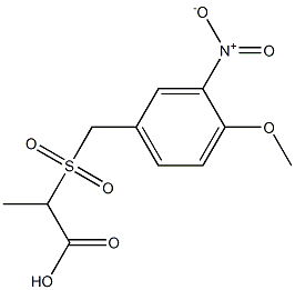 2-{[(4-methoxy-3-nitrophenyl)methane]sulfonyl}propanoic acid Struktur