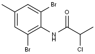 2-chloro-N-(2,6-dibromo-4-methylphenyl)propanamide Struktur