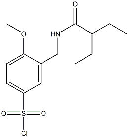 3-[(2-ethylbutanamido)methyl]-4-methoxybenzene-1-sulfonyl chloride Struktur