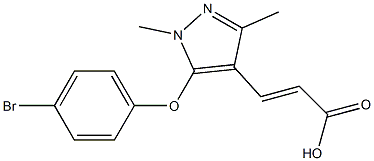 3-[5-(4-bromophenoxy)-1,3-dimethyl-1H-pyrazol-4-yl]prop-2-enoic acid Structure