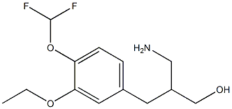 3-amino-2-{[4-(difluoromethoxy)-3-ethoxyphenyl]methyl}propan-1-ol Struktur