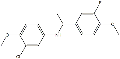 3-chloro-N-[1-(3-fluoro-4-methoxyphenyl)ethyl]-4-methoxyaniline Struktur
