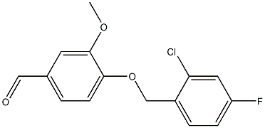 4-[(2-chloro-4-fluorophenyl)methoxy]-3-methoxybenzaldehyde Struktur