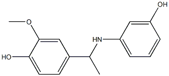 4-{1-[(3-hydroxyphenyl)amino]ethyl}-2-methoxyphenol Struktur