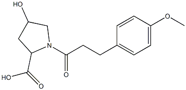 4-hydroxy-1-[3-(4-methoxyphenyl)propanoyl]pyrrolidine-2-carboxylic acid Struktur