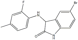 5-bromo-3-[(2-fluoro-4-methylphenyl)amino]-2,3-dihydro-1H-indol-2-one Struktur
