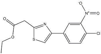 ethyl 2-[4-(4-chloro-3-nitrophenyl)-1,3-thiazol-2-yl]acetate Struktur