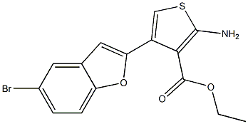 ethyl 2-amino-4-(5-bromo-1-benzofuran-2-yl)thiophene-3-carboxylate Struktur