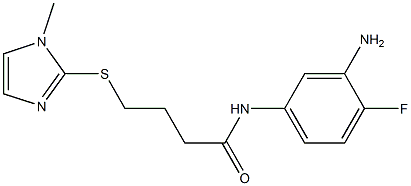 N-(3-amino-4-fluorophenyl)-4-[(1-methyl-1H-imidazol-2-yl)sulfanyl]butanamide Struktur
