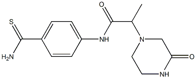 N-(4-carbamothioylphenyl)-2-(3-oxopiperazin-1-yl)propanamide Struktur
