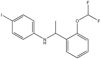 N-{1-[2-(difluoromethoxy)phenyl]ethyl}-4-iodoaniline Struktur