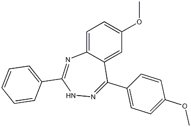7-methoxy-5-(4-methoxyphenyl)-2-phenyl-3H-1,3,4-benzotriazepine Struktur