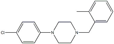 1-(4-chlorophenyl)-4-(2-methylbenzyl)piperazine Struktur