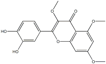 2-(3,4-dihydroxyphenyl)-3,5,7-trimethoxy-4H-chromen-4-one Struktur