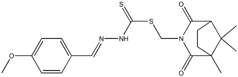 (1,8,8-trimethyl-2,4-dioxo-3-azabicyclo[3.2.1]oct-3-yl)methyl 2-(4-methoxybenzylidene)hydrazinecarbodithioate Struktur