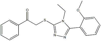 2-{[4-ethyl-5-(2-methoxyphenyl)-4H-1,2,4-triazol-3-yl]sulfanyl}-1-phenylethanone Struktur