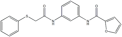 N-(3-{[2-(phenylsulfanyl)acetyl]amino}phenyl)-2-furamide Structure