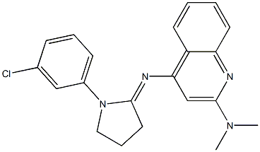 N-[1-(3-chlorophenyl)-2-pyrrolidinylidene]-N-[2-(dimethylamino)-4-quinolinyl]amine Structure