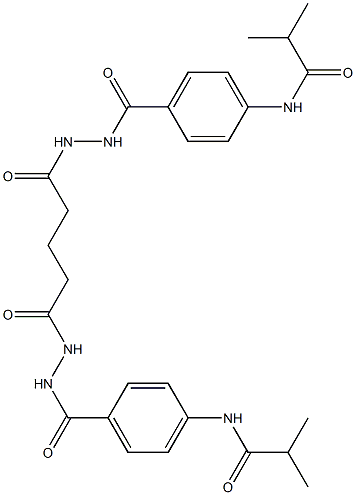 N-(4-{[2-(5-{2-[4-(isobutyrylamino)benzoyl]hydrazino}-5-oxopentanoyl)hydrazino]carbonyl}phenyl)-2-methylpropanamide Struktur