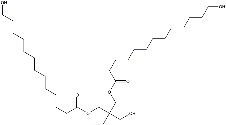 Bis(13-hydroxytridecanoic acid)2-ethyl-2-(hydroxymethyl)-1,3-propanediyl ester Struktur