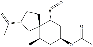 (2R,5S,6R,8S,10R)-8-Acetyloxy-10-methyl-2-(1-methylethenyl)spiro[4.5]decane-6-carbaldehyde Struktur