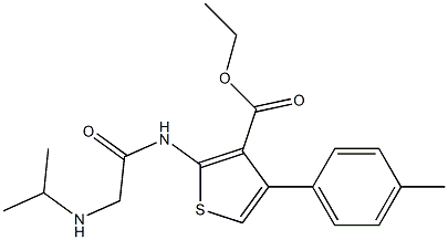 2-[[(Isopropylamino)acetyl]amino]-4-(4-methylphenyl)thiophene-3-carboxylic acid ethyl ester Struktur