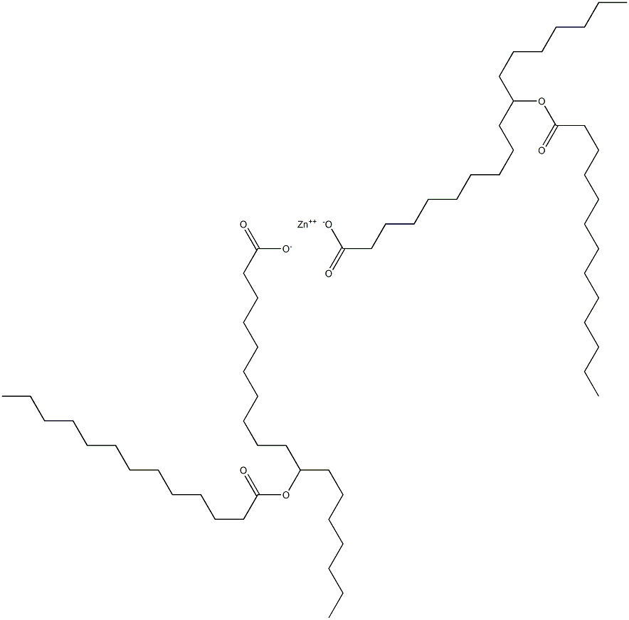 Bis(11-tridecanoyloxystearic acid)zinc salt Struktur