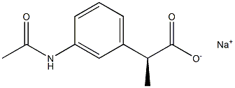 [S,(-)]-2-[m-(Acetylamino)phenyl]propionic acid sodium salt Structure