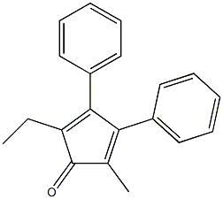 2-Ethyl-5-methyl-3,4-diphenyl-2,4-cyclopentadien-1-one Struktur
