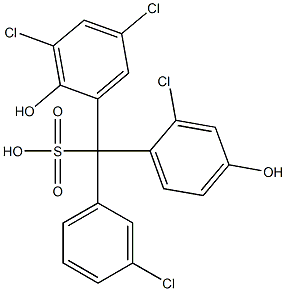 (3-Chlorophenyl)(2-chloro-4-hydroxyphenyl)(3,5-dichloro-2-hydroxyphenyl)methanesulfonic acid Structure