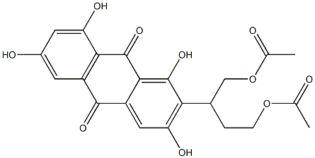 1,3,6,8-Tetrahydroxy-2-[3-acetyloxy-1-(acetyloxymethyl)propyl]anthracene-9,10-dione Struktur