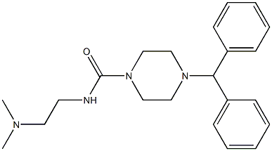 N-(2-Dimethylaminoethyl)-4-diphenylmethylpiperazine-1-carboxamide Struktur
