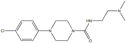N-(2-Dimethylaminoethyl)-4-[4-chlorophenyl]piperazine-1-carboxamide Struktur