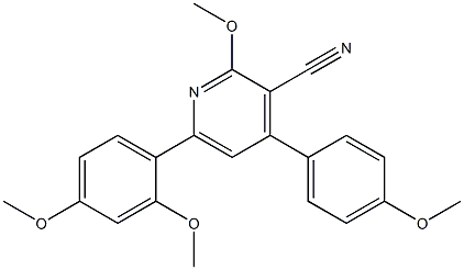 4-(4-Methoxyphenyl)-6-(2,4-dimethoxyphenyl)-2-methoxypyridine-3-carbonitrile Struktur