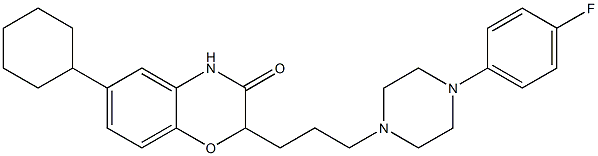 2-[3-[4-(4-Fluorophenyl)piperazin-1-yl]propyl]-6-cyclohexyl-2H-1,4-benzoxazin-3(4H)-one Struktur