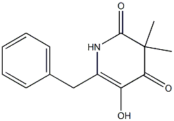 3,3-Dimethyl-5-hydroxy-6-benzylpyridine-2,4(1H,3H)-dione Struktur