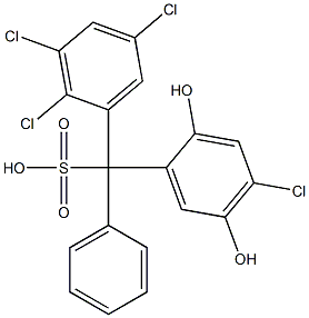 (4-Chloro-2,5-dihydroxyphenyl)(2,3,5-trichlorophenyl)phenylmethanesulfonic acid Struktur