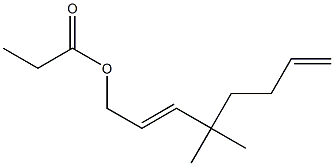 Propionic acid 4,4-dimethyl-2,7-octadienyl ester Struktur