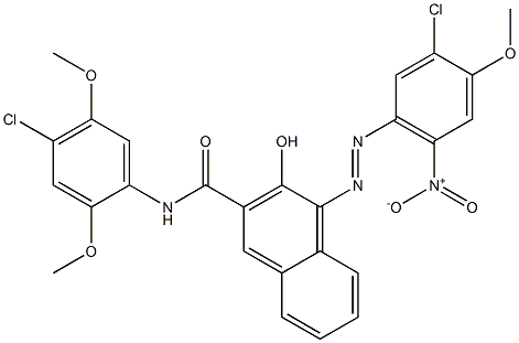 4-(3-クロロ-4-メトキシ-6-ニトロフェニルアゾ)-N-(4-クロロ-2,5-ジメトキシフェニル)-3-ヒドロキシ-2-ナフトアミド 化學構(gòu)造式