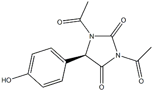 (5R)-1,3-Diacetyl-5-(4-hydroxyphenyl)-2,4-imidazolidinedione Struktur