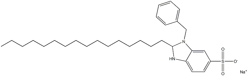 1-Benzyl-2,3-dihydro-2-hexadecyl-1H-benzimidazole-6-sulfonic acid sodium salt Struktur