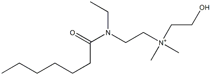 2-(N-Ethyl-N-heptanoylamino)-N-(2-hydroxyethyl)-N,N-dimethylethanaminium Struktur
