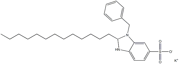 1-Benzyl-2,3-dihydro-2-tridecyl-1H-benzimidazole-6-sulfonic acid potassium salt Struktur