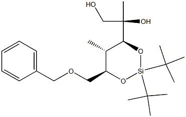 (2R)-2-[(4R,5S,6S)-4-Benzyloxymethyl-2,2-di-tert-butyl-5-methyl-1,3-dioxa-2-silacyclohexan-6-yl]propane-1,2-diol Struktur