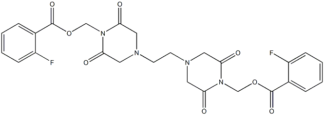 4,4'-Ethylenebis(2,6-dioxopiperazine-1-methanol)bis(2-fluorobenzoate) Struktur