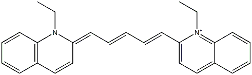 1-Ethyl-2-[(1E,3E)-5-[(2E)-1-ethyl-1,2-dihydroquinoline-2-ylidene]-1,3-pentadienyl]quinolinium Struktur