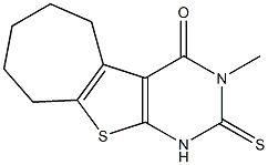 1,2,6,7,8,9-Hexahydro-2-thioxo-3-methyl-5H-cyclohepta[4,5]thieno[2,3-d]pyrimidin-4(3H)-one Struktur
