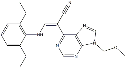 9-(Methoxymethyl)-6-[(E)-1-cyano-2-[(2,6-diethylphenyl)amino]ethenyl]-9H-purine Struktur